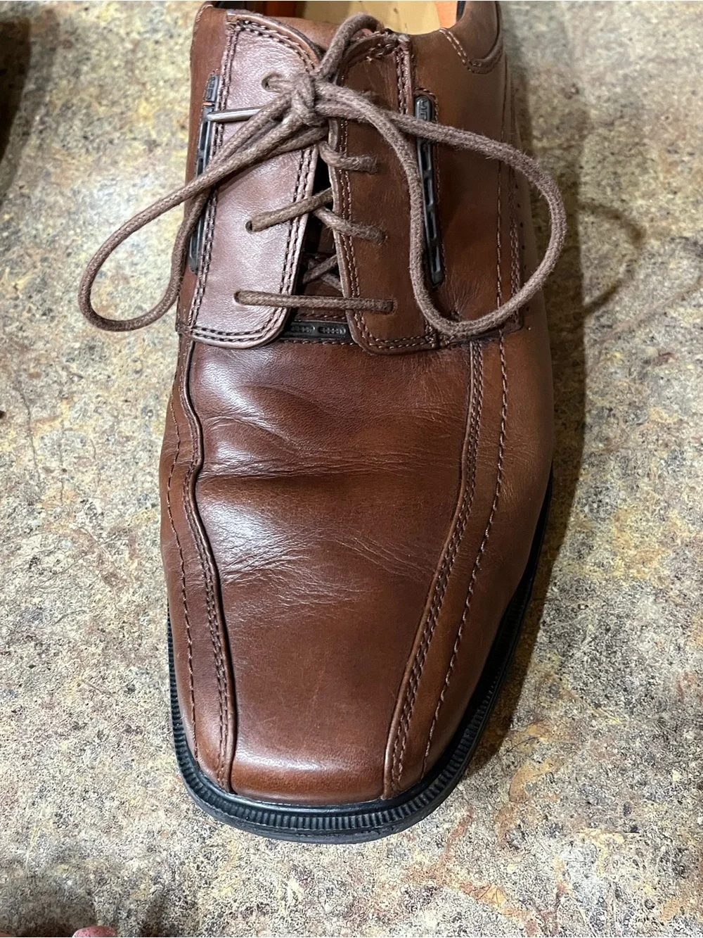 Clarks Unstructured Men’s Brown Leather Oxford Shoes Size 12M Comfort Casual
